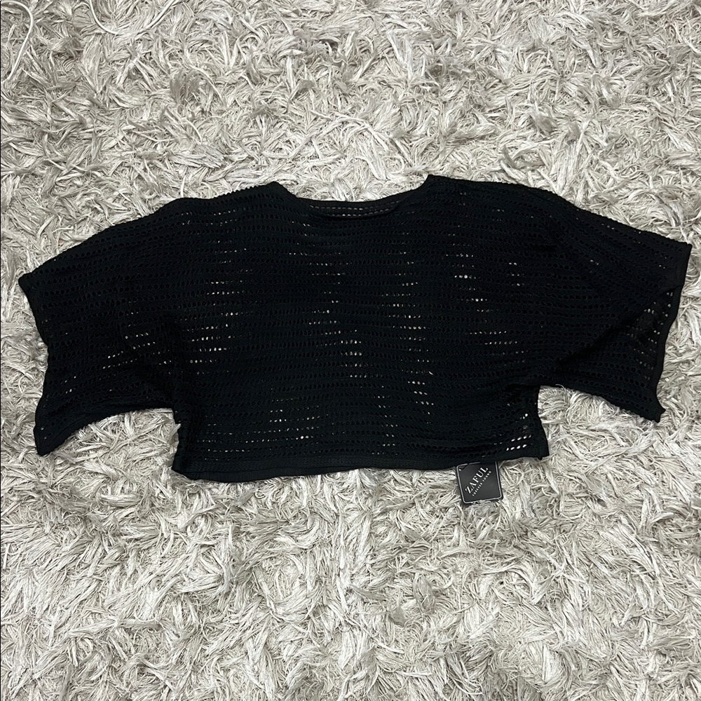 Zaful Black Knit Crop Top